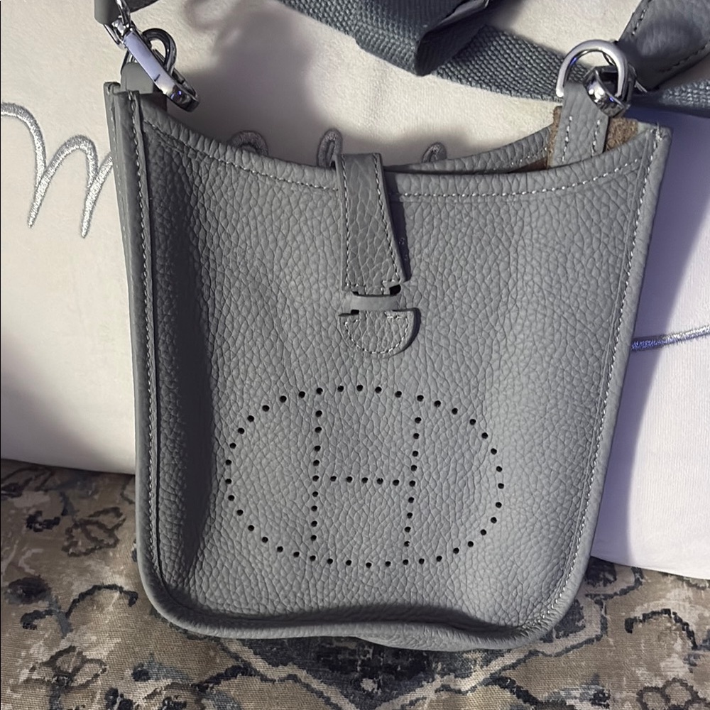 Gray Leather crossbody bag